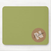 Einzigartiges, einfaches Design Monogram Olive Gre Mousepad (Vorne)