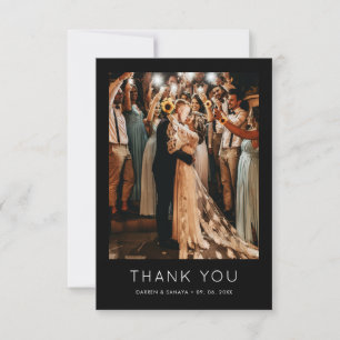 Einzigartiges Einfaches Foto QR-Hochzeitsstift Dankeskarte