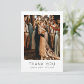 Einzigartiges Einfaches Foto QR-Hochzeitsstift Dankeskarte (Stehend Vorderseite)