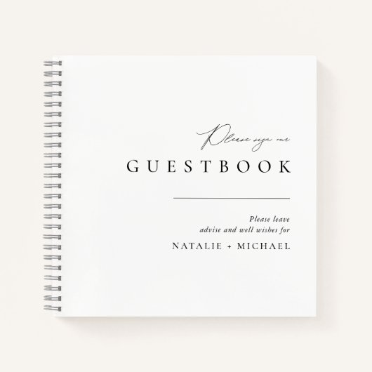 Einzigartiges einfaches Minimal-Elegantes Gästebuc Notizblock (Vorderseite)