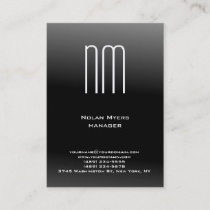 Einzigartiges einfaches schwarz weiß Monogramm Visitenkarte