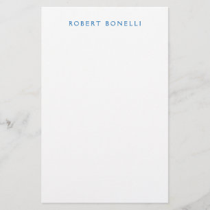 Einzigartiges einfaches Weiß Blau Minimalist Moder Briefpapier