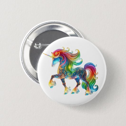 Einzigartiges Einhorn Button (Vorne & Hinten)