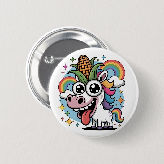Einzigartiges Einhorn Button (Vorne & Hinten)