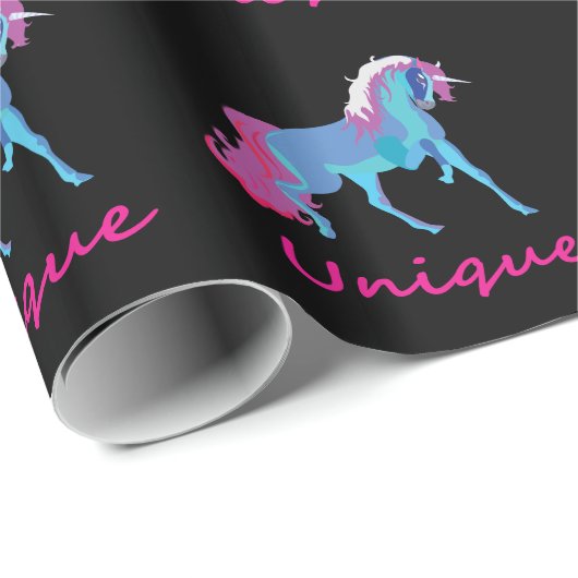 Einzigartiges Einhorn Geschenkpapier (Rolleneckpunkt)