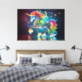 Einzigartiges Einhorn Leinwanddruck (Insitu (Schlafzimmer))