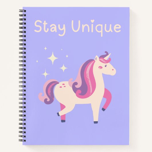 Einzigartiges Einhorn-Spiral-Notebook bleibe Notizblock (Vorderseite)