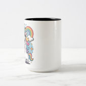 Einzigartiges Einhorn Zweifarbige Tasse (Mittel)
