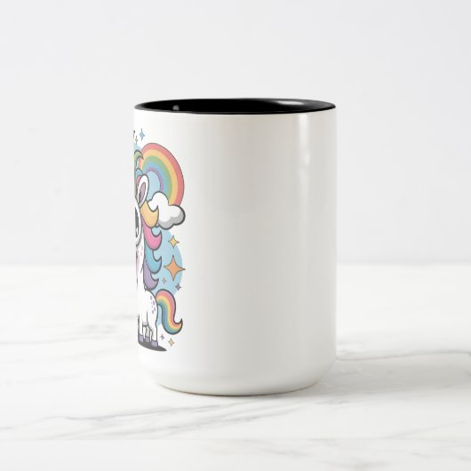 Einzigartiges Einhorn Zweifarbige Tasse (Mittel)