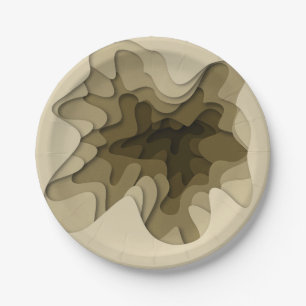 Einzigartiges Elegant Ombre Sepia Waves Party Pappteller