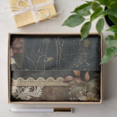 Einzigartiges Elegantes Girl & Black Cat Blumengar Seidenpapier (Geschenk)