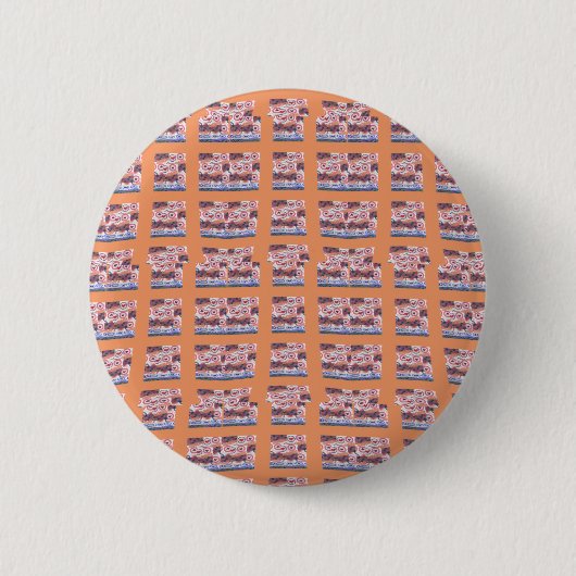 Einzigartiges, elegantes Herz-Gemustertes Kunstwer Button (Vorderseite)