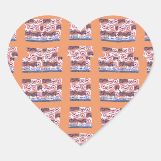 Einzigartiges, elegantes Herz-Gemustertes Kunstwer Herz-Aufkleber (Vorderseite)