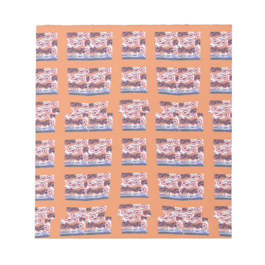 Einzigartiges, elegantes Herz-Gemustertes Kunstwer Notizblock (Vorderseite)