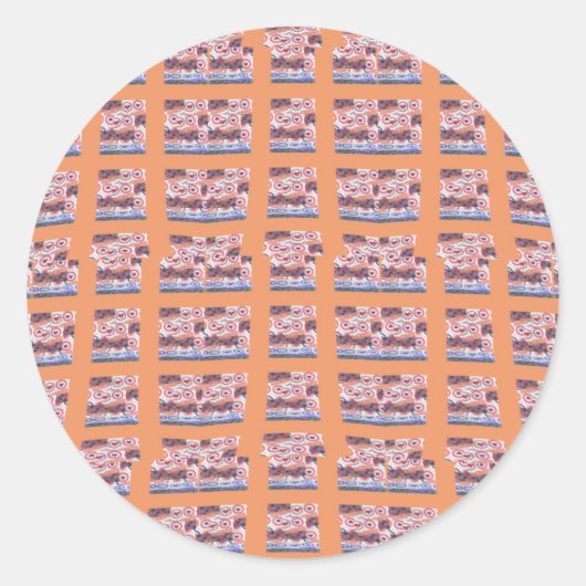 Einzigartiges, elegantes Herz-Gemustertes Kunstwer Runder Aufkleber (Vorderseite)