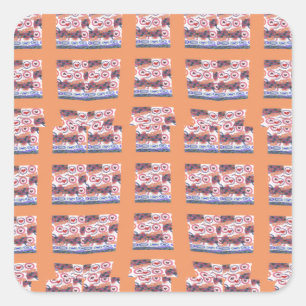 Einzigartiges Elegantes Herz-Muster-Kunstwerk für  Quadratischer Aufkleber