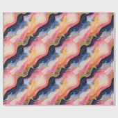 Einzigartiges Elegantes Modern Abstraktes Ink Gold Geschenkpapier (Flach)