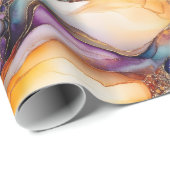 Einzigartiges Elegantes Modern Abstraktes Ink Gold Geschenkpapier (Rolleneckpunkt)