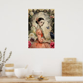 Einzigartiges Elegantes Viktorianisches Goth Girl  Poster (Küche)