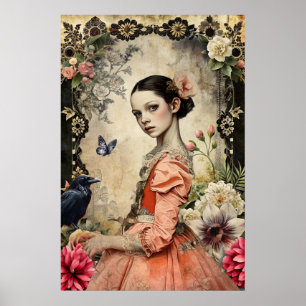 Einzigartiges Elegantes Viktorianisches Goth Girl  Poster