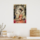 Einzigartiges Elegantes Viktorianisches Goth Girl  Poster (Küche)