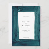 Einzigartiges Emerald Watercolor-Foto Save the Dat Einladung (Vorderseite)