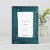 Einzigartiges Emerald Watercolor-Foto Save the Dat Einladung (Stehend Vorderseite)