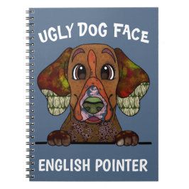 Einzigartiges englisches Pointer Hund-Gesicht-Note Notizblock