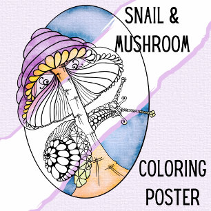 Einzigartiges Erwachsenenfarbposter - Schnecke und Poster