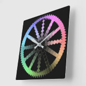 Einzigartiges Evolution-Rad mit schwarzem Hintergr Quadratische Wanduhr (Winkel)