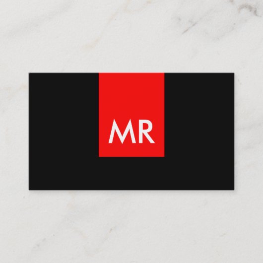 Einzigartiges, exklusives, schwarz-weißes Monogram Visitenkarte (Vorderseite)