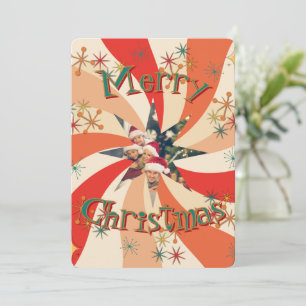 Einzigartiges Familienfoto im Stil des Mid Century Einladung