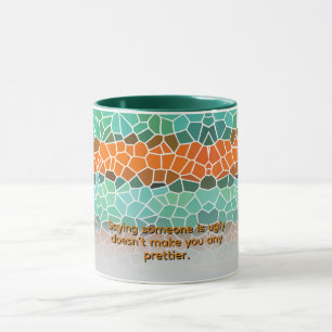 Einzigartiges farbenfrohes Dreiecksmuster & Zitate Tasse