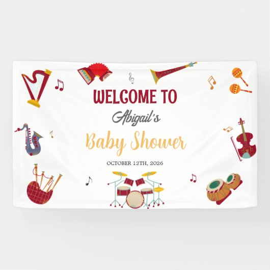 Einzigartiges farbenfrohes Musical Baby Duschgel B Banner (Horizontal)