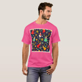 Einzigartiges Farbige Festtagsmuster Kunst T-Shirt (Vorne ganz)