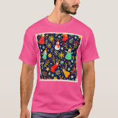 Einzigartiges Farbige Festtagsmuster Kunst T-Shirt (Vorderseite)