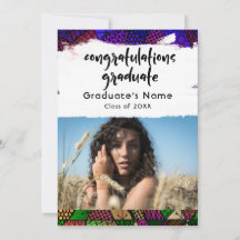 Einzigartiges farbiges Muster Foto Grad Ankündigun