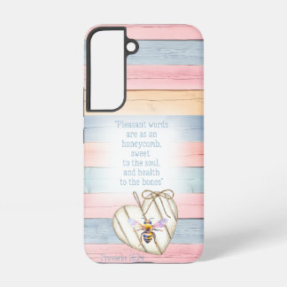 Einzigartiges Faux-Pastell-Holz-Herz-Aquarell-Bien Samsung Galaxy Hülle