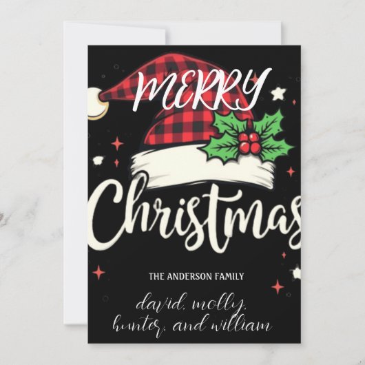 Einzigartiges festliches Santas Hat Weihnachts-Par Einladung (Vorderseite)