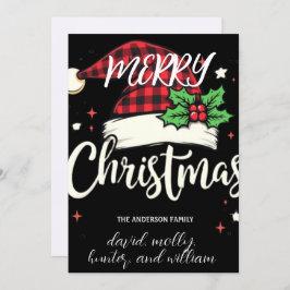 Einzigartiges festliches Santas Hat Weihnachts-Par Einladung