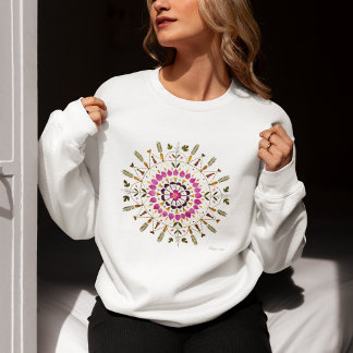 Einzigartiges florales Mandala l Eingedrückte Blum Sweatshirt