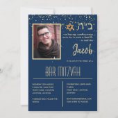 Einzigartiges Foto Bar Mitzvah, benutzerdefinierte Einladung (Vorderseite)