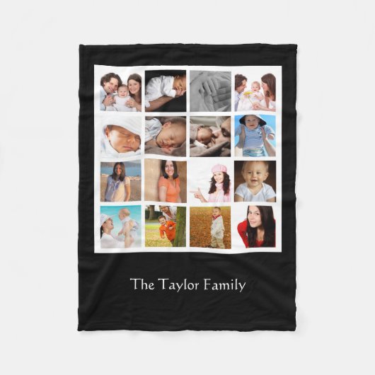Einzigartiges Foto Collage Mosaik Personalisiert Fleecedecke (Vorderseite)
