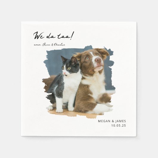 Einzigartiges Foto, das wir tun, um Katzen-Hochzei Serviette (Vorderseite)