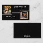 Einzigartiges Foto für Schwarze und Weiße Pferde Visitenkarte (Vorne/Hinten)