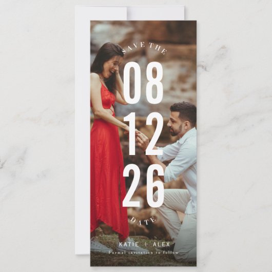 Einzigartiges Foto Hochzeit speichern Save The Date (Vorderseite)