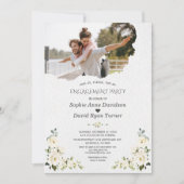 Einzigartiges Foto in Aquarellfarben Verlobung Einladung (Vorderseite)