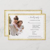 Einzigartiges Foto mit gedrehtem Papier RSVP Karte (Vorne/Hinten)