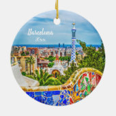 Einzigartiges Foto-moderne Kunst Barcelonas Keramik Ornament (Hinten)