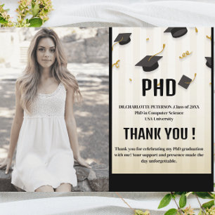 Einzigartiges Foto PhD-Abschlussfeier Danke Postkarte